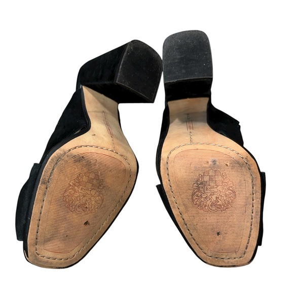 Vince Camuto Black Suede Heeled Mules - Picture 7 of 7